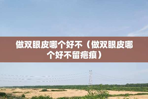 做双眼皮哪个好不（做双眼皮哪个好不留疤痕）