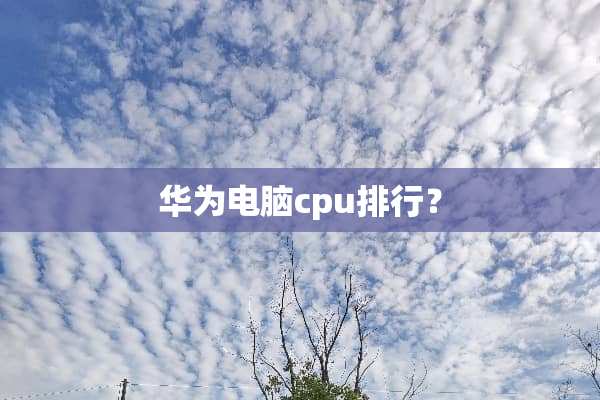 华为电脑cpu排行？