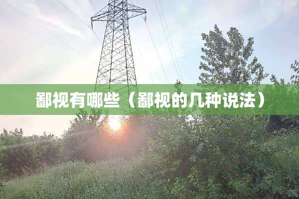 鄙视有哪些（鄙视的几种说法）