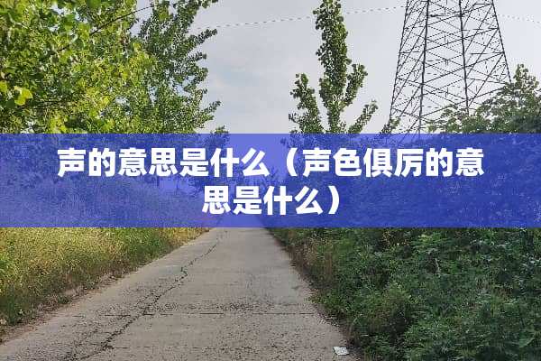 声的意思是什么（声色俱厉的意思是什么）