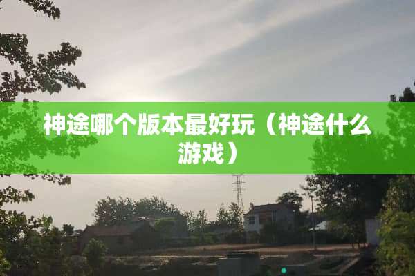 神途哪个版本最好玩（神途什么游戏）