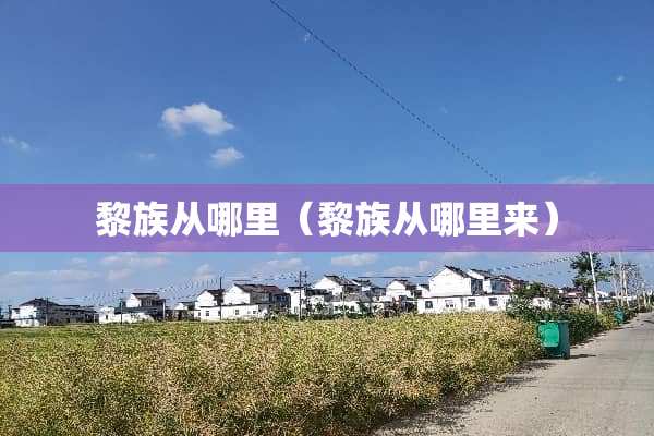 黎族从哪里（黎族从哪里来）