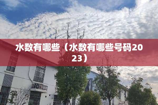 水数有哪些（水数有哪些号码2023）