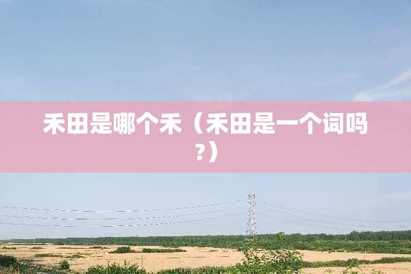 禾田是哪个禾（禾田是一个词吗?）