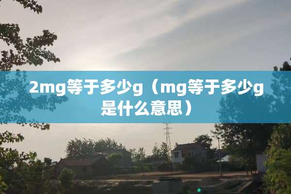 2mg等于多少g（mg等于多少g是什么意思）