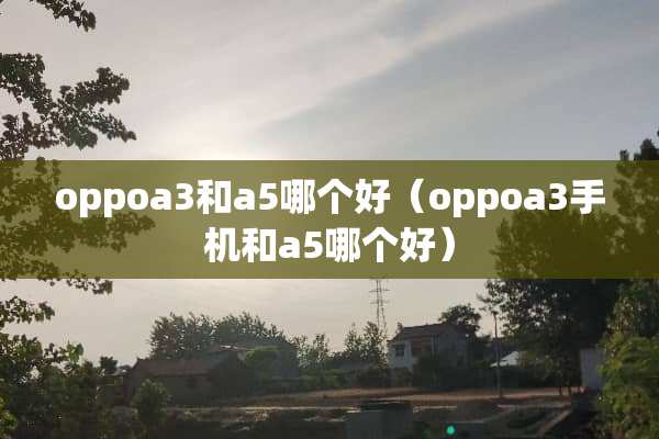 oppoa3和a5哪个好（oppoa3手机和a5哪个好）