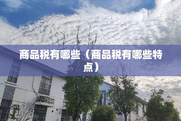 商品税有哪些（商品税有哪些特点）