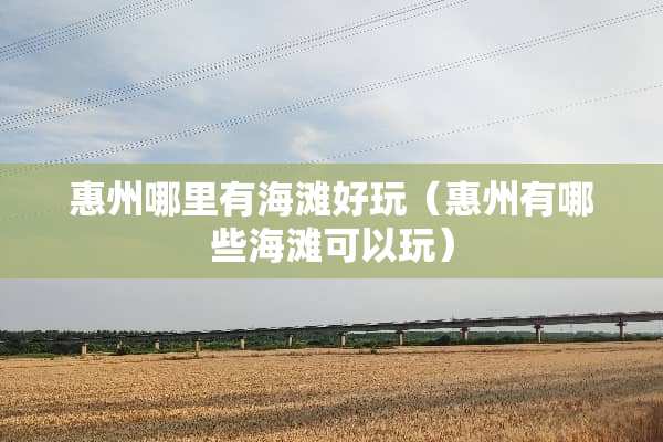 惠州哪里有海滩好玩（惠州有哪些海滩可以玩）