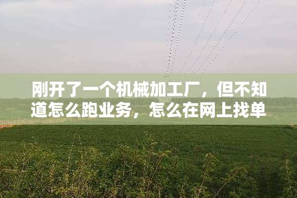 刚开了一个机械加工厂，但不知道怎么跑业务，怎么在网上找单字？