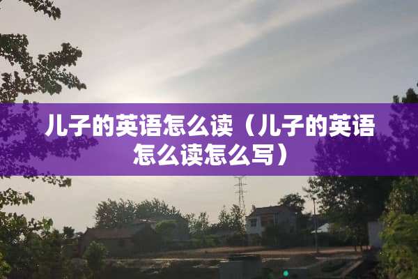 儿子的英语怎么读（儿子的英语怎么读怎么写）