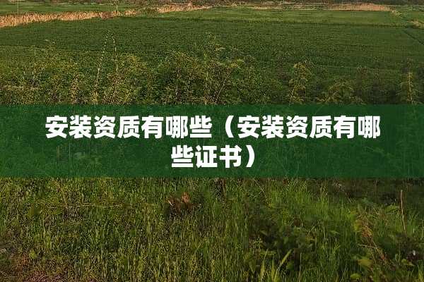 安装资质有哪些（安装资质有哪些证书）