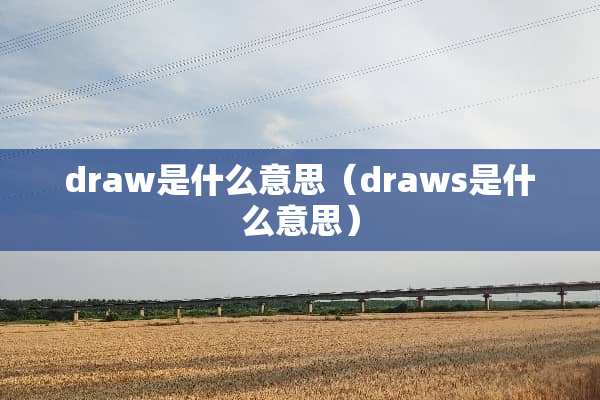 draw是什么意思（draws是什么意思）