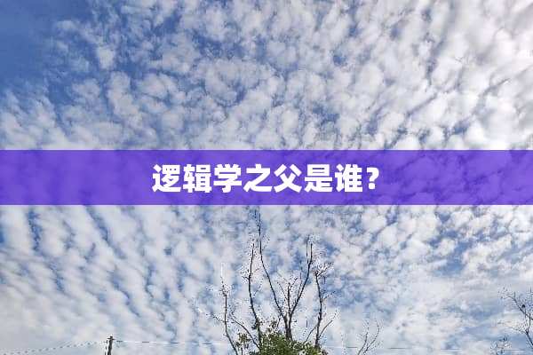 逻辑学之父是谁？