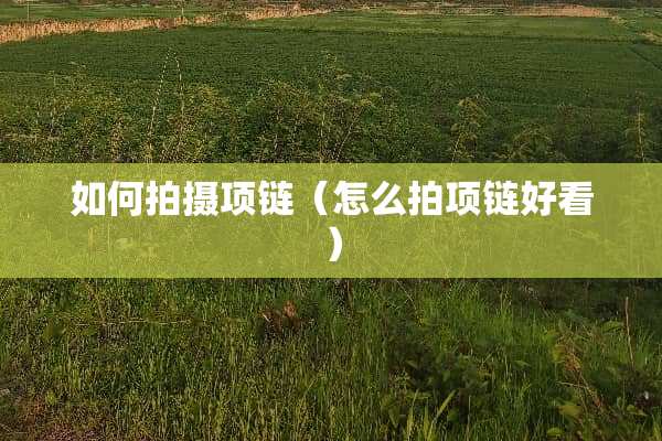 如何拍摄项链（怎么拍项链好看）