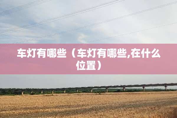 车灯有哪些（车灯有哪些,在什么位置）