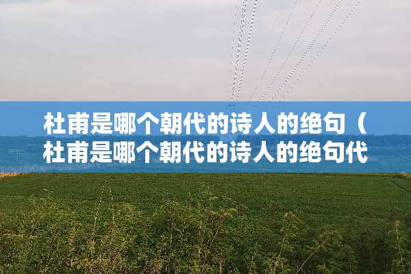 杜甫是哪个朝代的诗人的绝句（杜甫是哪个朝代的诗人的绝句代表作）