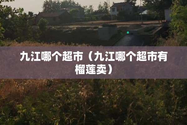 九江哪个超市（九江哪个超市有榴莲卖）