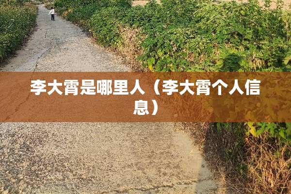 李大霄是哪里人（李大霄个人信息）