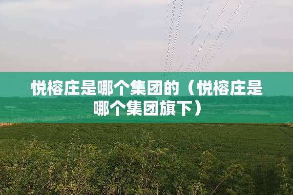 悦榕庄是哪个集团的（悦榕庄是哪个集团旗下）