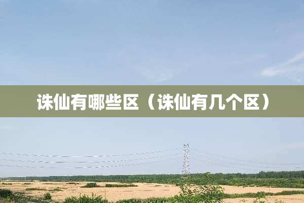 诛仙有哪些区（诛仙有几个区）