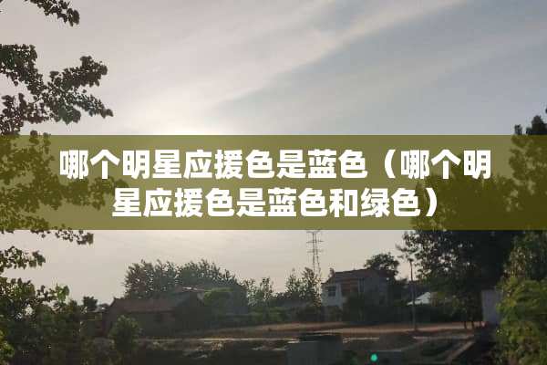 哪个明星应援色是蓝色（哪个明星应援色是蓝色和绿色）