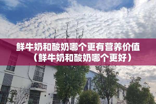 鲜牛奶和酸奶哪个更有营养价值（鲜牛奶和酸奶哪个更好）