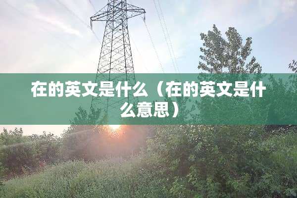 在的英文是什么（在的英文是什么意思）