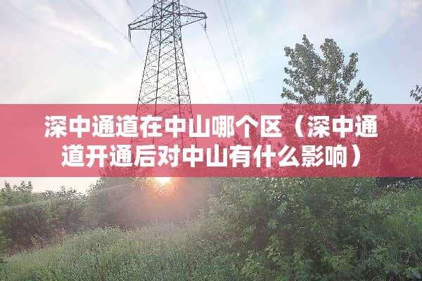 深中通道在中山哪个区（深中通道开通后对中山有什么影响）