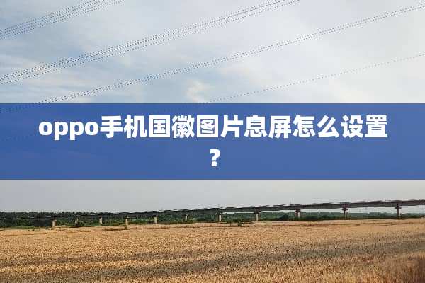 oppo手机国徽图片息屏怎么设置？