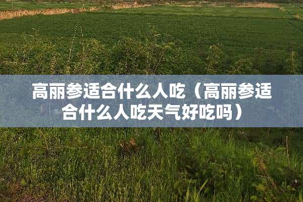 高丽参适合什么人吃（高丽参适合什么人吃天气好吃吗）