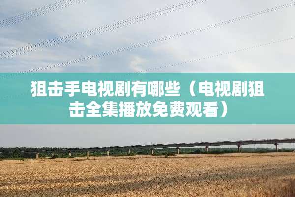 **手电视剧有哪些（电视剧**全集播放免费观看）