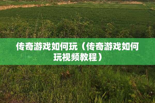 传奇游戏如何玩（传奇游戏如何玩视频教程）