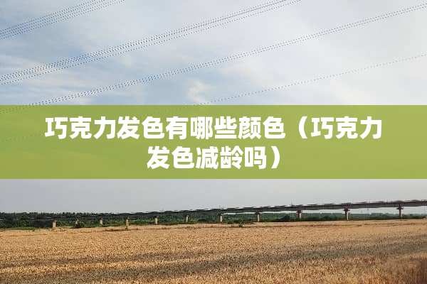 巧克力发色有哪些颜色（巧克力发色减龄吗）
