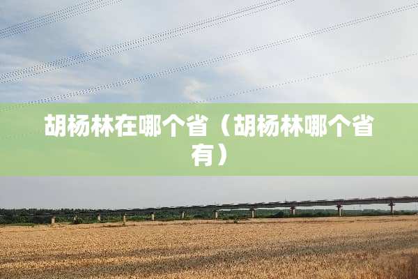 胡**在哪个省（胡**哪个省有）