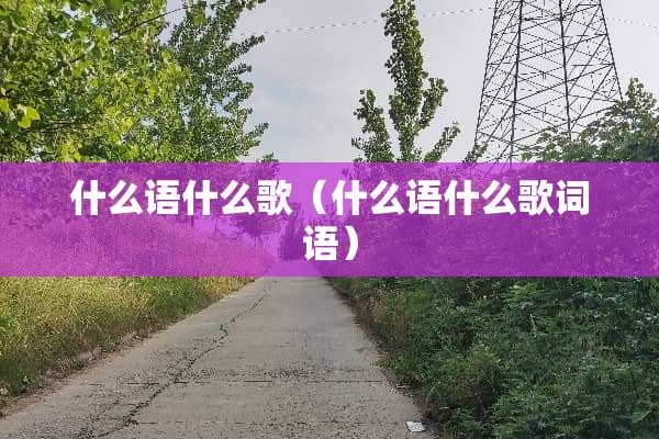 什么语什么歌（什么语什么歌词语）