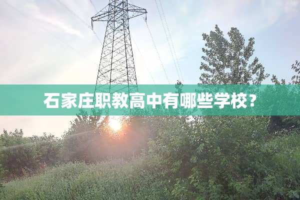 石家庄职教高中有哪些学校？