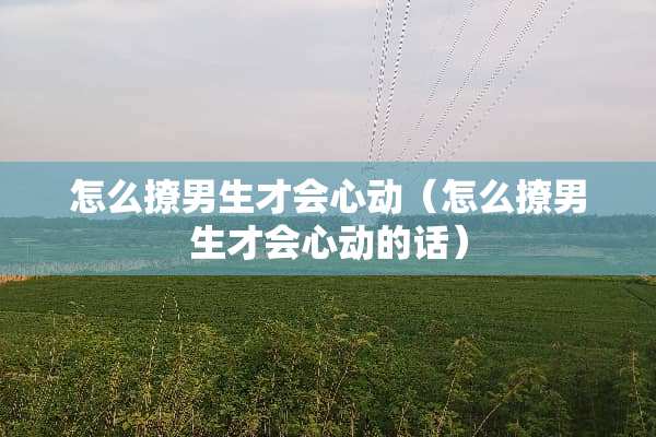 怎么撩男生才会心动（怎么撩男生才会心动的话）