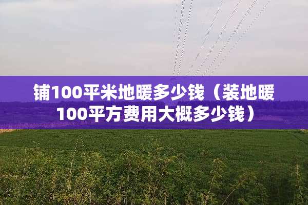 铺100平米地暖多少钱（装地暖100平方费用大概多少钱）