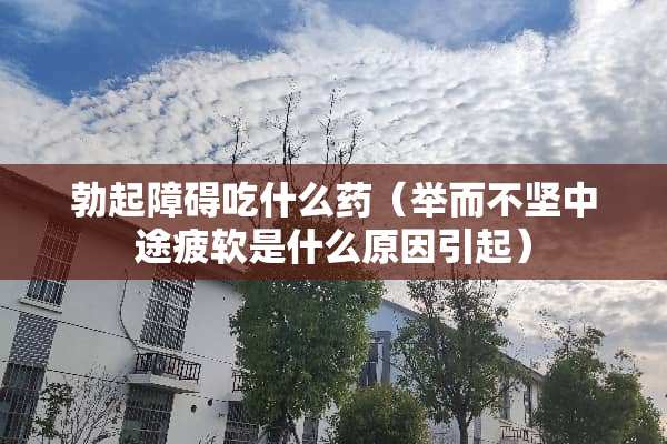 **障碍吃什么药（举而不坚中途疲软是什么原因引起）