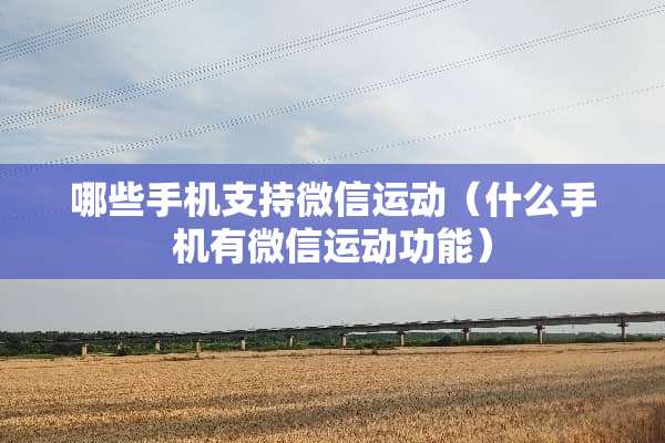 哪些手机支持微信运动（什么手机有微信运动功能）