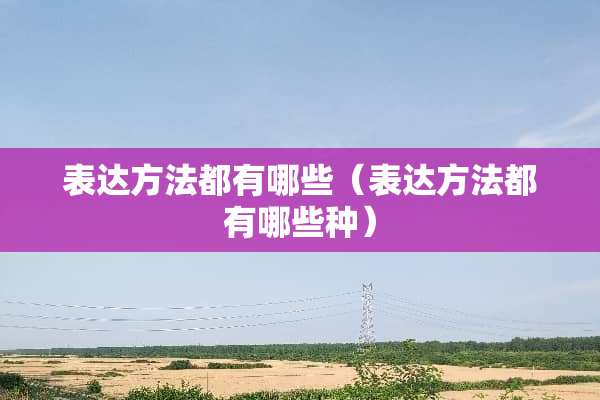 表达方法都有哪些（表达方法都有哪些种）