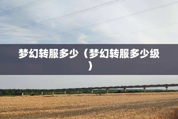 梦幻转服多少（梦幻转服多少级）