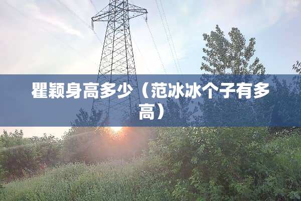 瞿颖身高多少（范冰冰个子有多高）