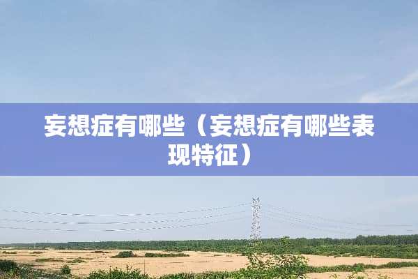 妄想症有哪些（妄想症有哪些表现特征）