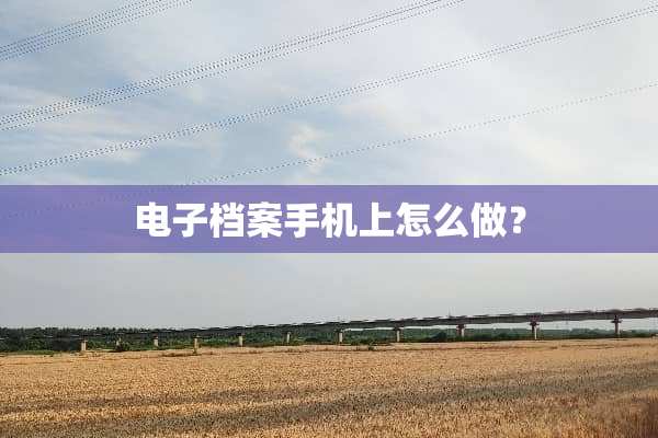 电子档案手机上怎么做？