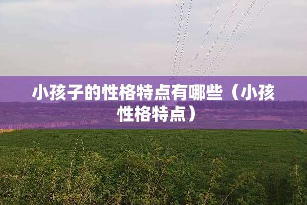 小孩子的性格特点有哪些（小孩 性格特点）