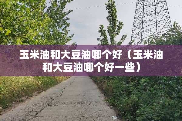玉米油和大豆油哪个好（玉米油和大豆油哪个好一些）