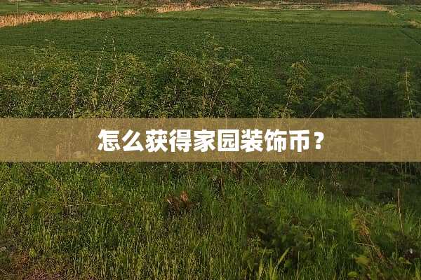 怎么获得家园装饰币？