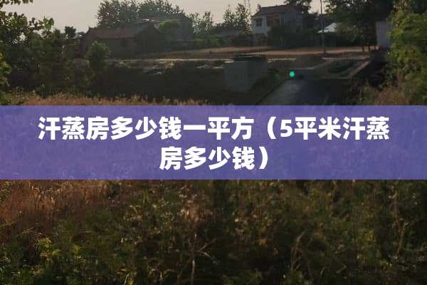 汗蒸房多少钱一平方（5平米汗蒸房多少钱）