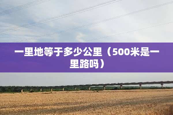 一里地等于多少公里（500米是一里路吗）